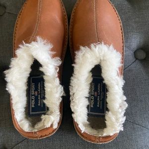 Ralph Lauren leather-upper - slippers - size 4